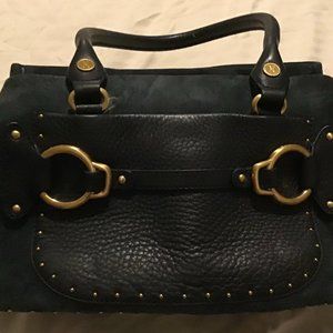 Cole Haan Green suede and black leather purse